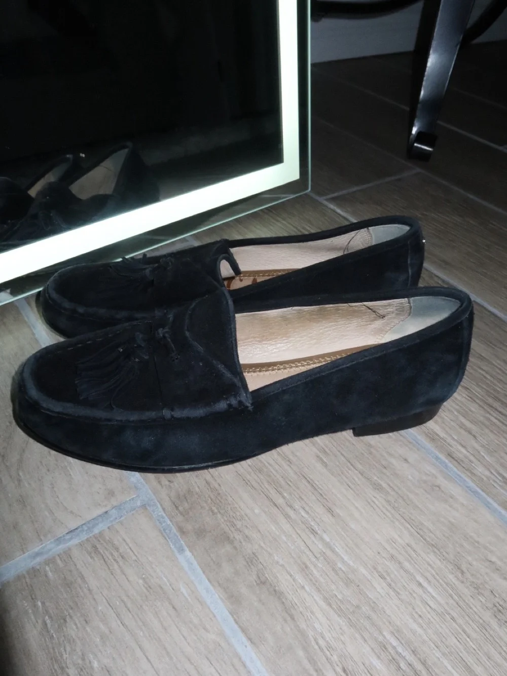 Sam Edelman Black Suede Tassel Loafers